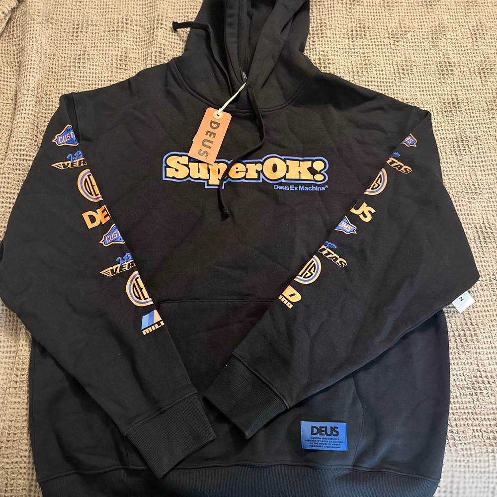 Super cool Black hoodie with Logo Patches